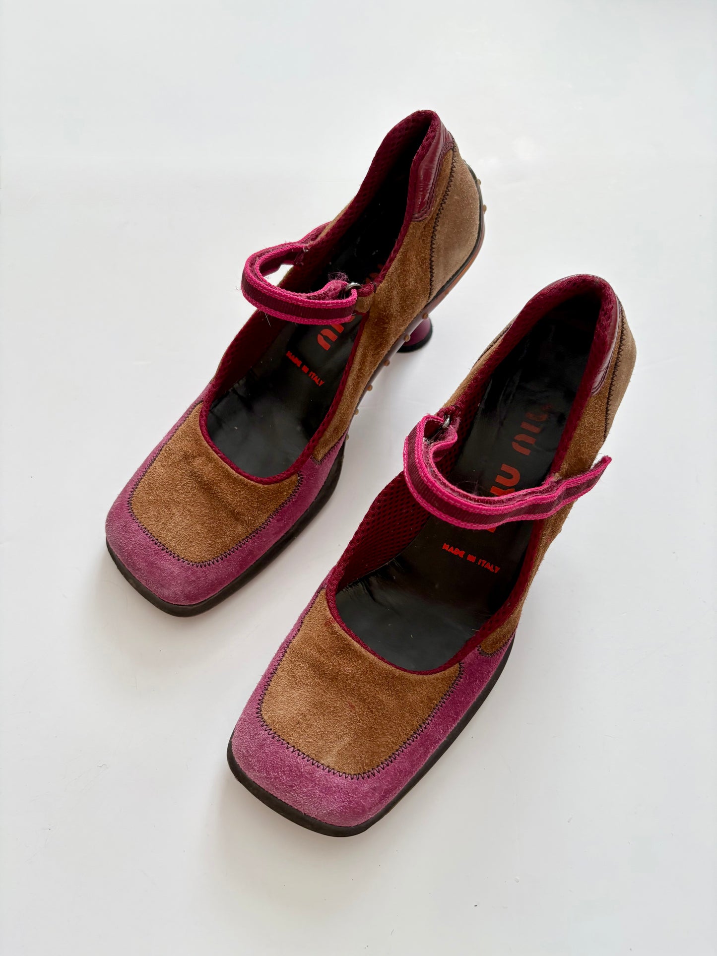 Miu Miu FW1999 suede bubble sole heels