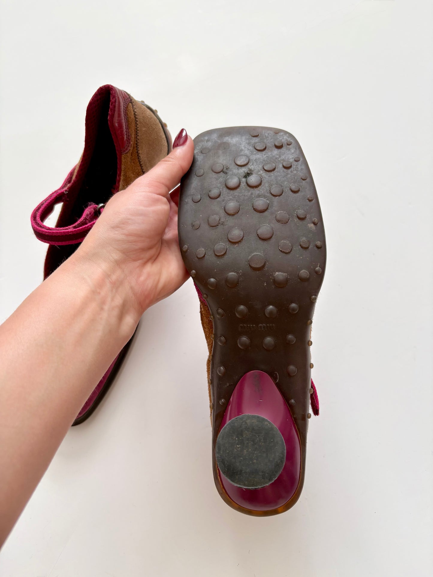Miu Miu FW1999 suede bubble sole heels
