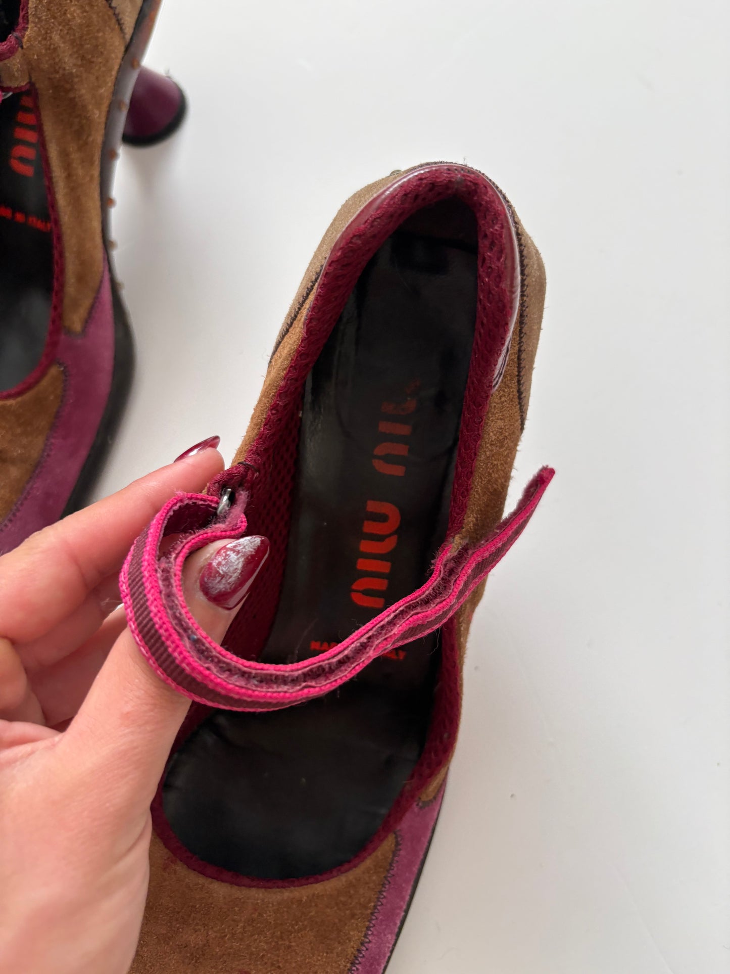 Miu Miu FW1999 suede bubble sole heels