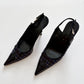 Prada houndstooth tweed slingback heels