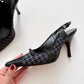 Prada houndstooth tweed slingback heels