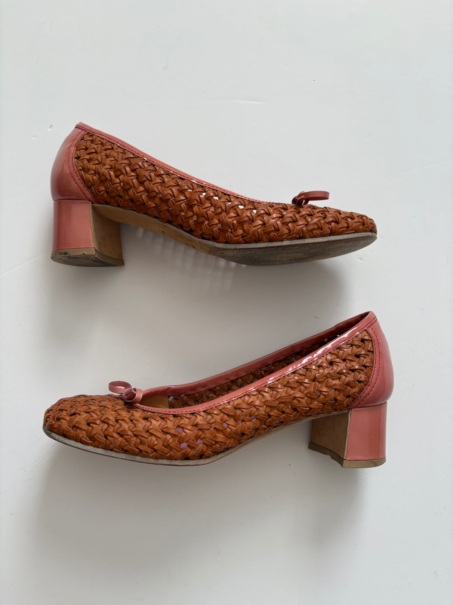 Vintage Miu Miu wicker block heels