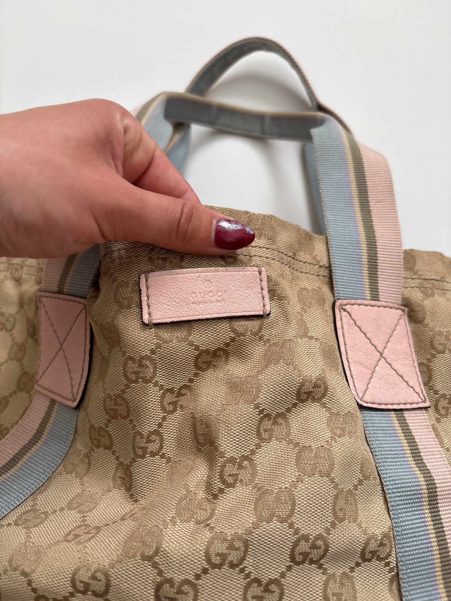 Gucci monogram pastel tote bag