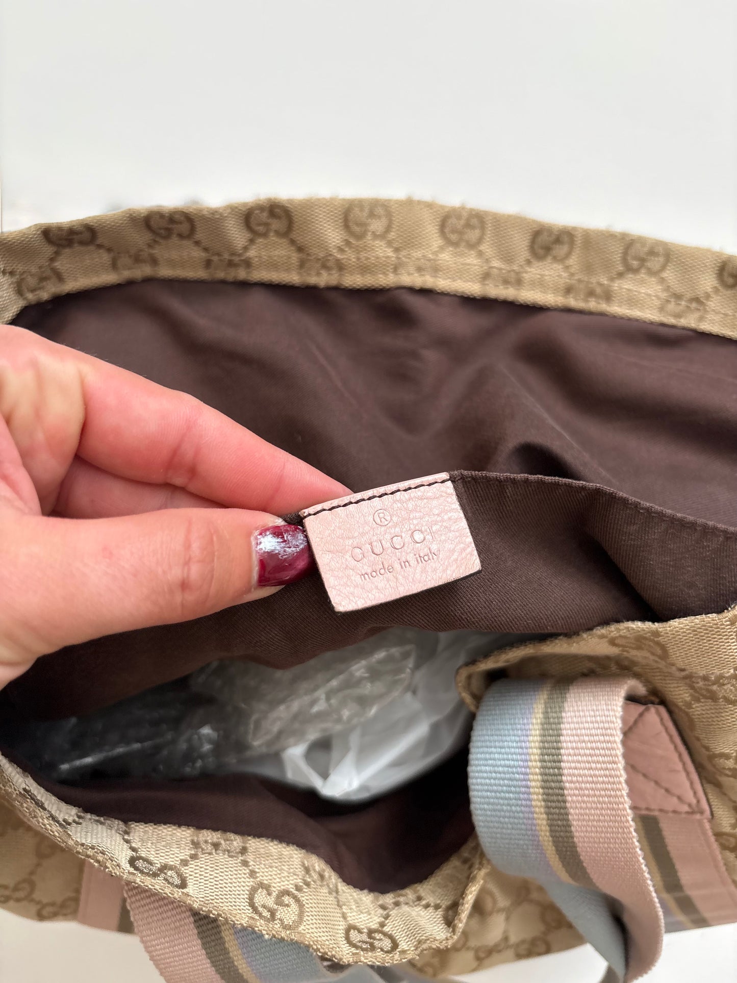 Gucci monogram pastel tote bag