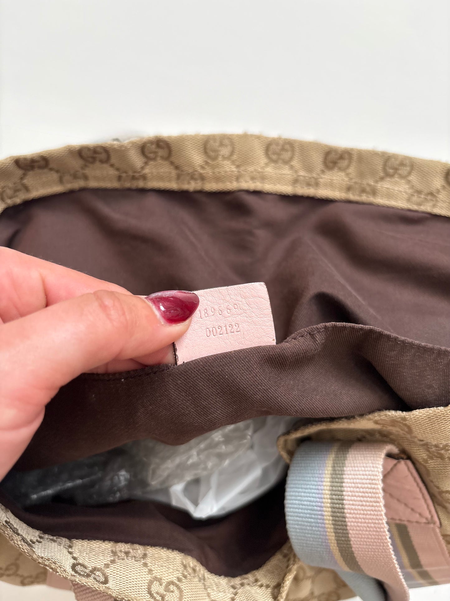 Gucci monogram pastel tote bag